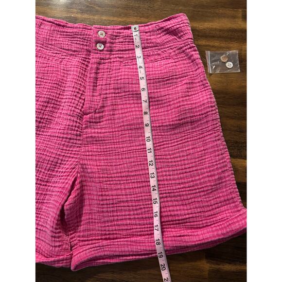 Soft Surroundings Women’s Large Shorts 5.5" Inseam Cotton Gauze Cuffed High Rise - Picture 11 of 12
